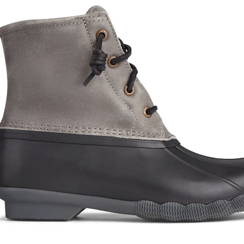 Sperry Saltwater Duck Boots in Black & Grey Size 7